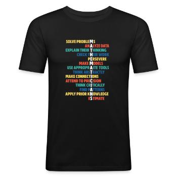Math math prof enseignant algèbre école pi cadeau - T-shirt près du corps Homme - noir - Devant - Nik (191cm)