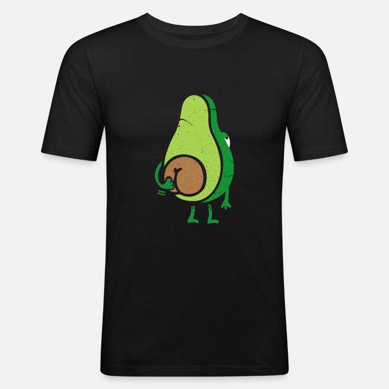 Avocado - Männer Slim Fit T-Shirt - Schwarz