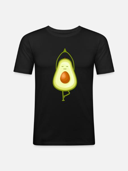 Avocado yoga - Men's Slim Fit T-Shirt - black