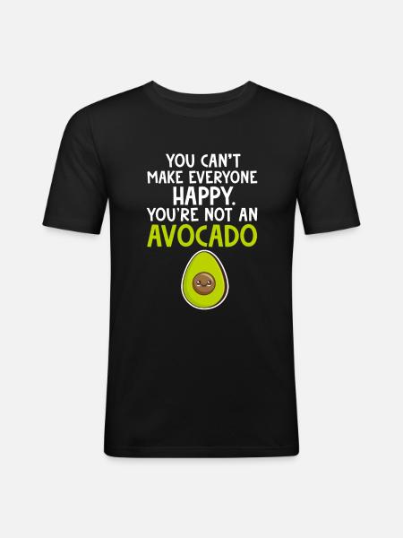 Avocado - Männer Slim Fit T-Shirt - Schwarz