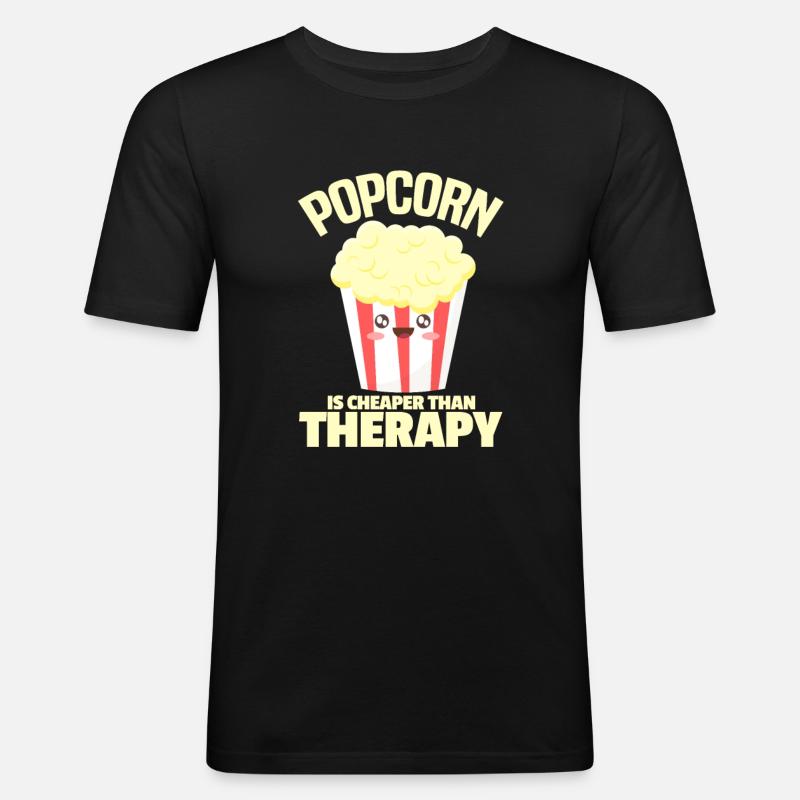 Popcorn - Men's Slim Fit T-Shirt - black