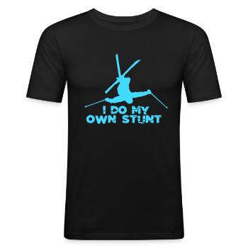 Skiurlaub - Männer Slim Fit T-Shirt - Schwarz - Vorne - Nik (191cm)