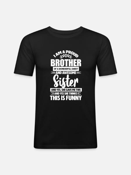frère - T-shirt près du corps Homme - noir