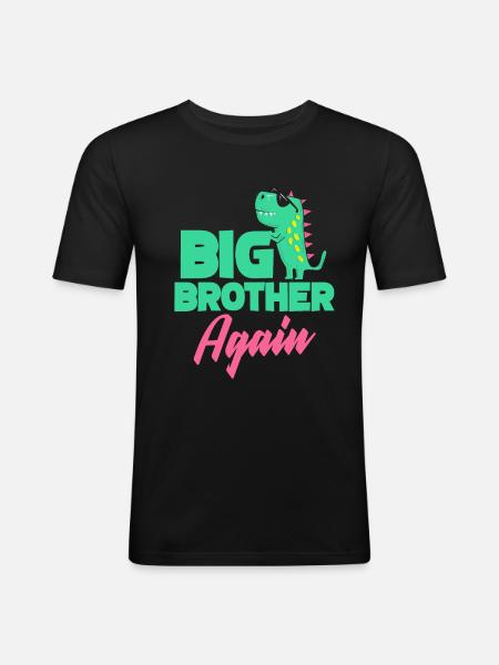 Grosser Bruder - Männer Slim Fit T-Shirt - Schwarz