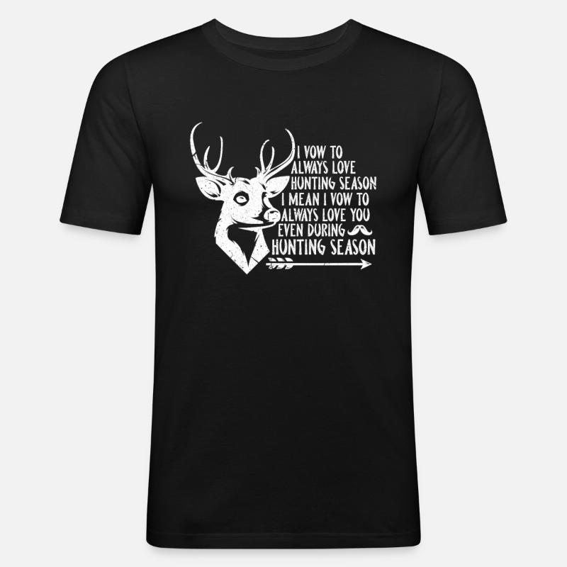 Jagd - Männer Slim Fit T-Shirt - Schwarz