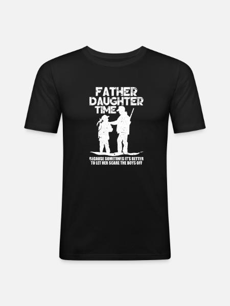 Hunting father daughter - Men's Slim Fit T-Shirt - black