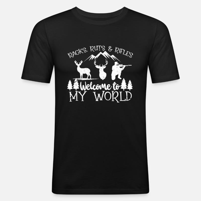 Jagd - Männer Slim Fit T-Shirt - Schwarz