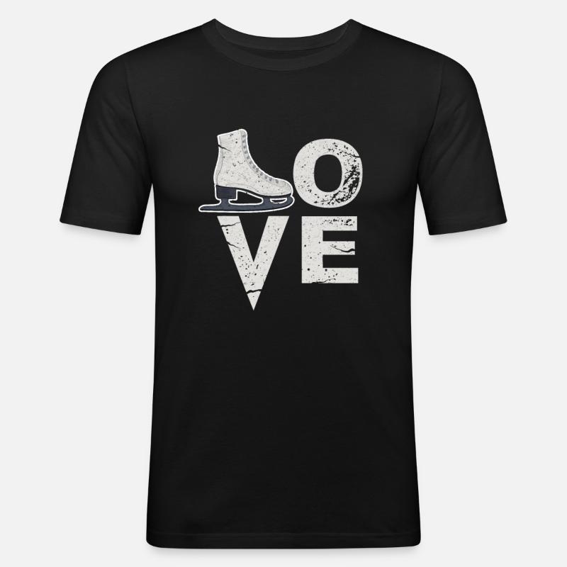 Eiskunstlauf - Männer Slim Fit T-Shirt - Schwarz