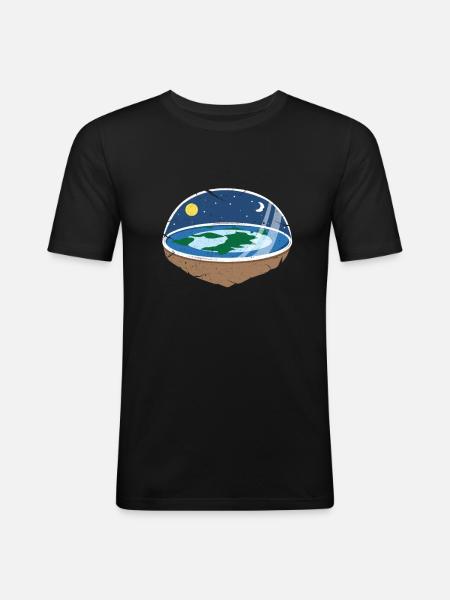 Cadeau de complot terre plate - T-shirt près du corps Homme - noir