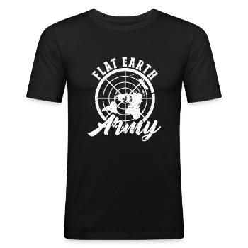 Flat Earth - Männer Slim Fit T-Shirt - Schwarz - Vorne - Nik (191cm)
