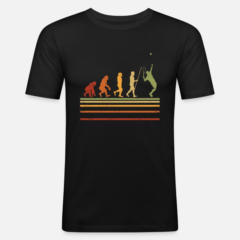 Tennis Evolution - Männer Slim Fit T-Shirt - Schwarz
