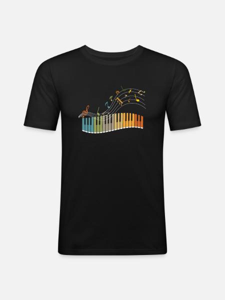 piano - Men's Slim Fit T-Shirt - black