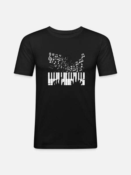 piano - Men's Slim Fit T-Shirt - black