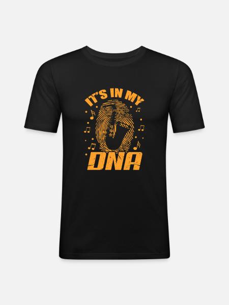ADN de saxophone - T-shirt près du corps Homme - noir