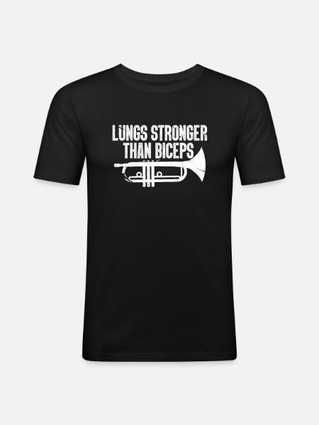Trompette - T-shirt près du corps Homme - noir