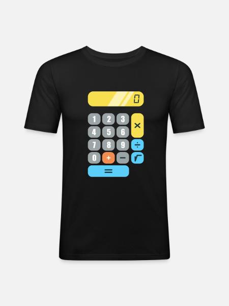 math - T-shirt près du corps Homme - noir