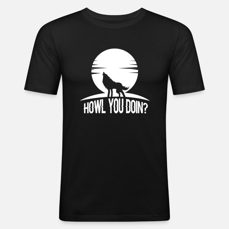 wolf - Men's Slim Fit T-Shirt - black