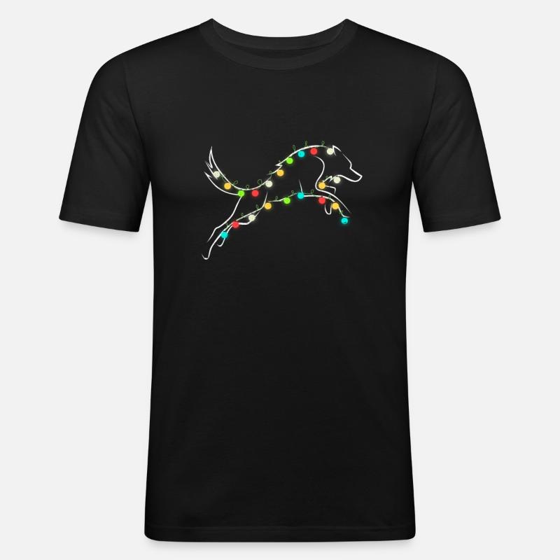 Wolf Christmas Weihnachten Wölfe Wolfpack - Männer Slim Fit T-Shirt - Schwarz