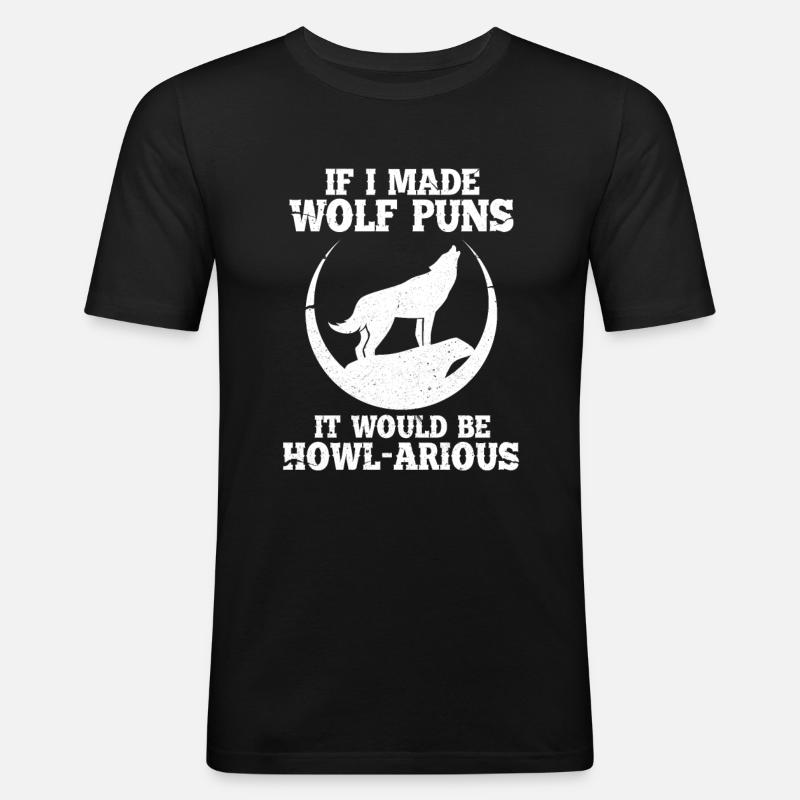 wolf - Men's Slim Fit T-Shirt - black