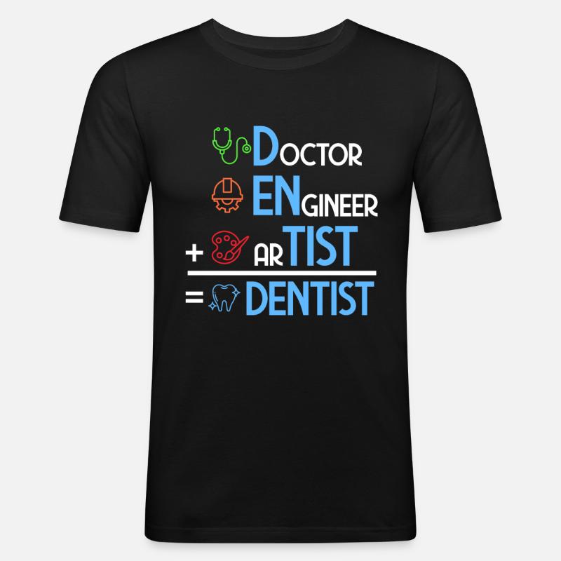 Zahnarzt - Männer Slim Fit T-Shirt - Schwarz