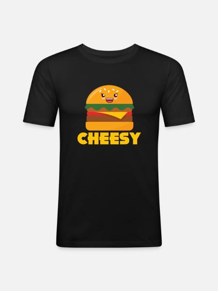Cheeseburger - Men's Slim Fit T-Shirt - black