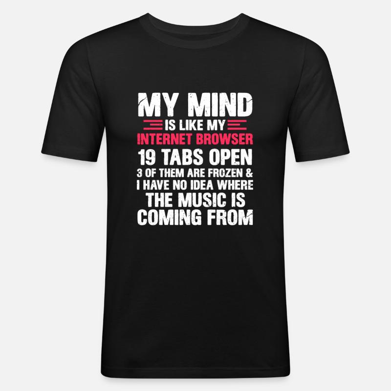 Internet Gedanken Programmierer Nerd Geschenk - Männer Slim Fit T-Shirt - Schwarz