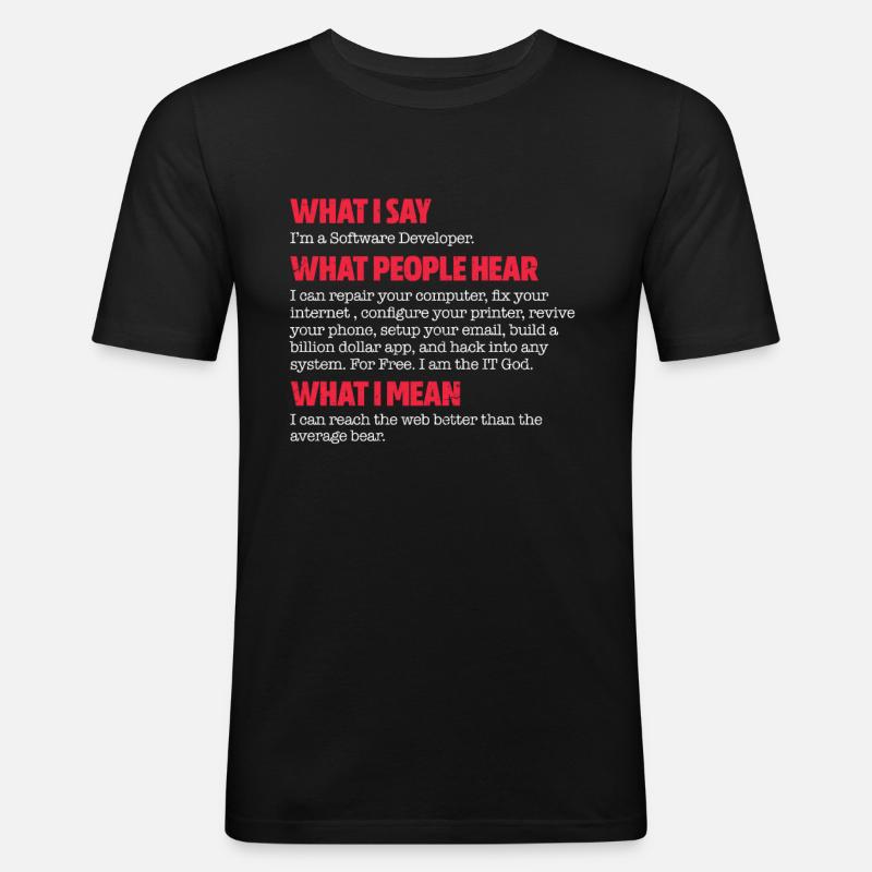 Software developer - Men's Slim Fit T-Shirt - black