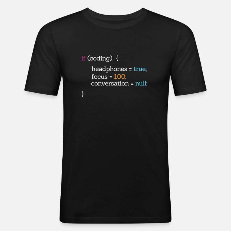 Coder - Männer Slim Fit T-Shirt - Schwarz