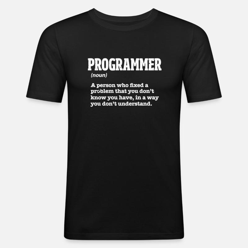 Programmierer - Männer Slim Fit T-Shirt - Schwarz