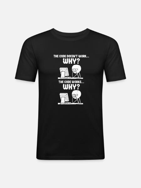 programmeur - T-shirt près du corps Homme - noir