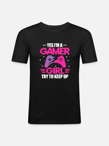 Gamer girl - Men's Slim Fit T-Shirt - black