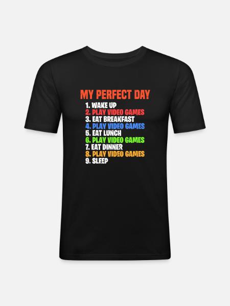Gaming - Männer Slim Fit T-Shirt - Schwarz