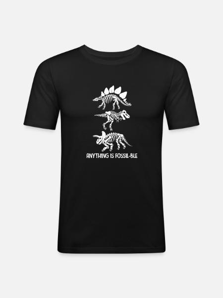 dinosaure - T-shirt près du corps Homme - noir