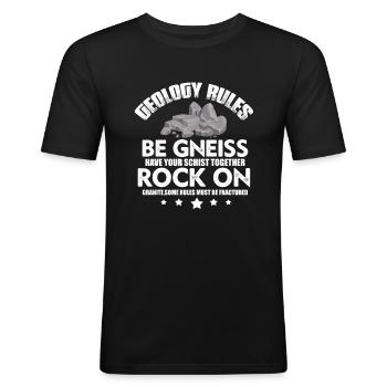 Geology - Men's Slim Fit T-Shirt - black - Front - Nik (191cm)