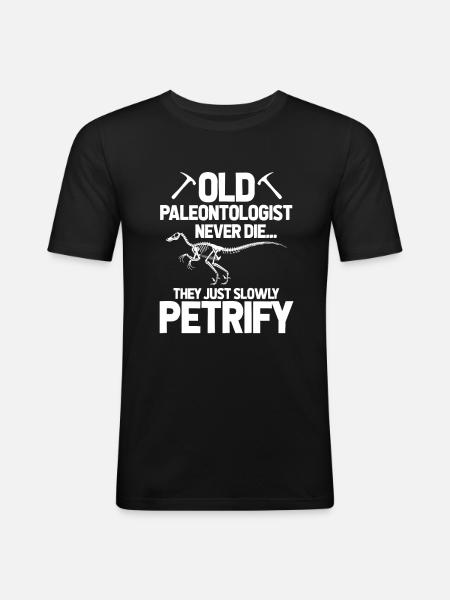 paleontology - Men's Slim Fit T-Shirt - black