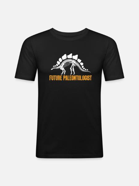 Paleontology dinosaur excavation fossil - Men's Slim Fit T-Shirt - black
