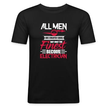 electrician - Men's Slim Fit T-Shirt - black - Front - Nik (191cm)