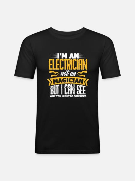 electrician - Men's Slim Fit T-Shirt - black