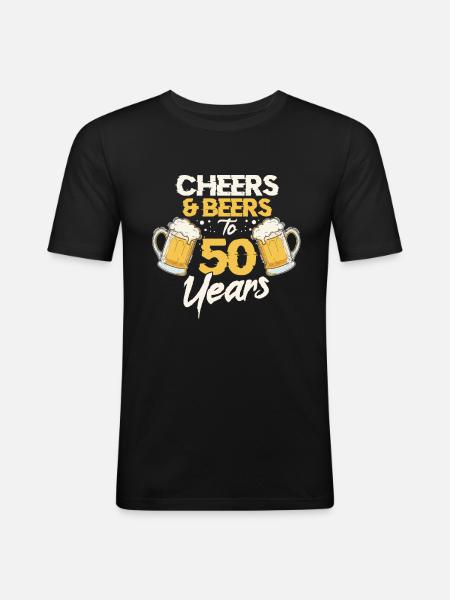 50th birthday - Men's Slim Fit T-Shirt - black