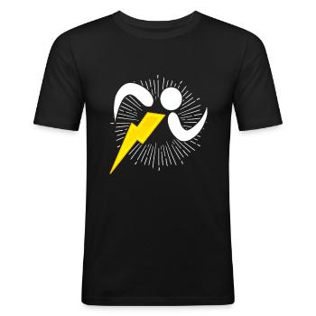 Jogging Courir Flash Flash Sport Cadeau - T-shirt près du corps Homme - noir - Devant - Nik (191cm)