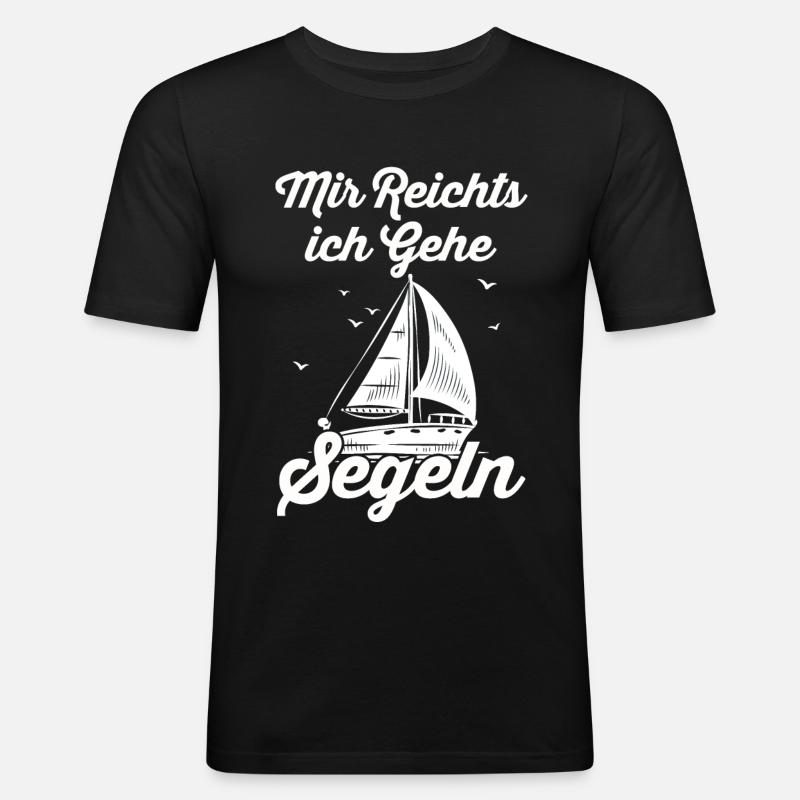 Segeln - Männer Slim Fit T-Shirt - Schwarz