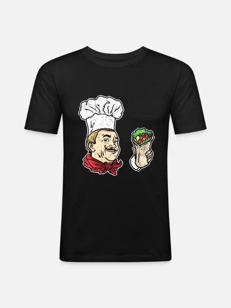 Doner kebab cook gift - Men's Slim Fit T-Shirt - black