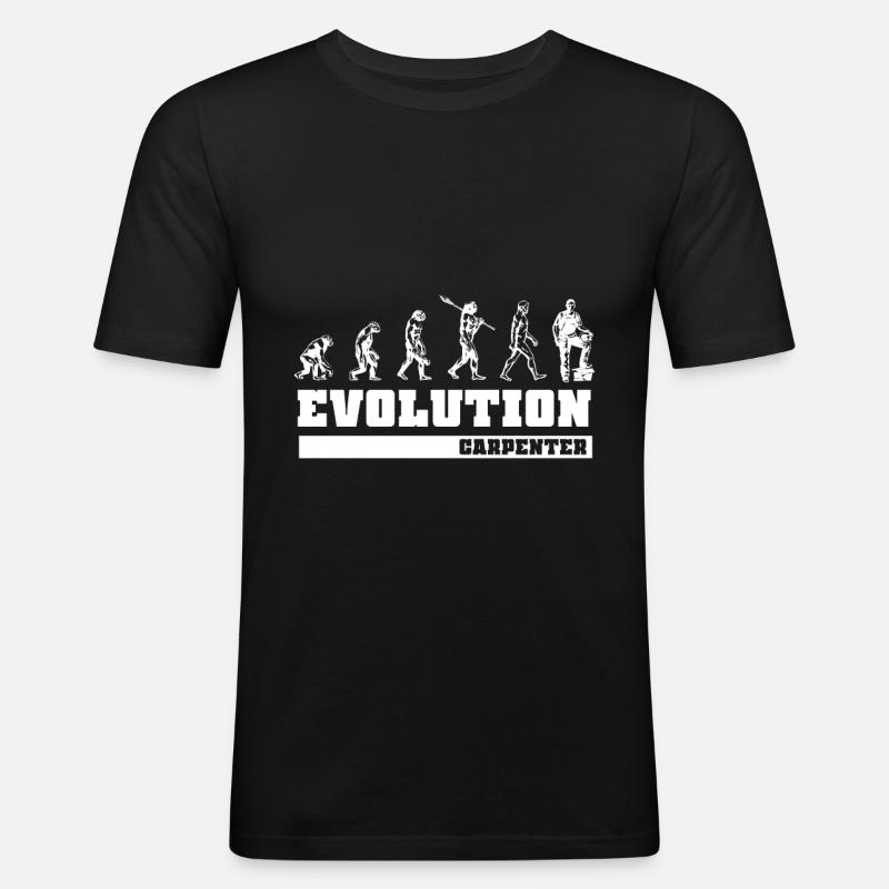 Schreiner Zimmermann Evolution - Männer Slim Fit T-Shirt - Schwarz