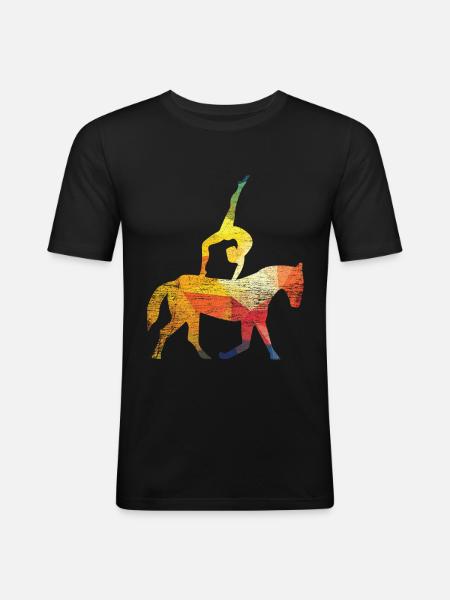Vaulting equestrian gymnastics - Men's Slim Fit T-Shirt - black