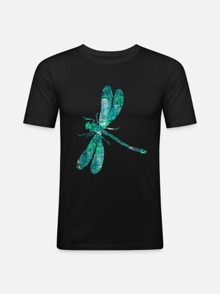 Dragonfly garden wing - Men's Slim Fit T-Shirt - black