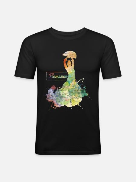 Flamenco dancing gift - Men's Slim Fit T-Shirt - black