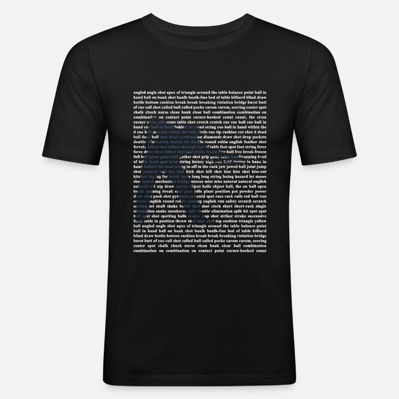 Billard Taschenbillard - Männer Slim Fit T-Shirt - Schwarz