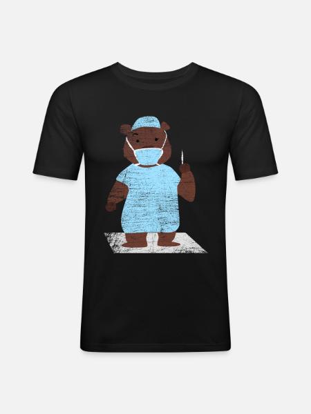 Bear surgeon gift - Men's Slim Fit T-Shirt - black