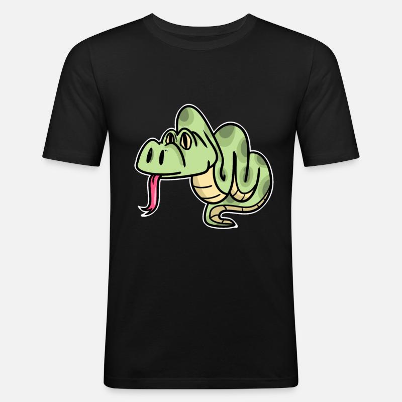 python - T-shirt près du corps Homme - noir