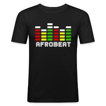 Afro Beat - Men's Slim Fit T-Shirt - black - Front - Nik (191cm)